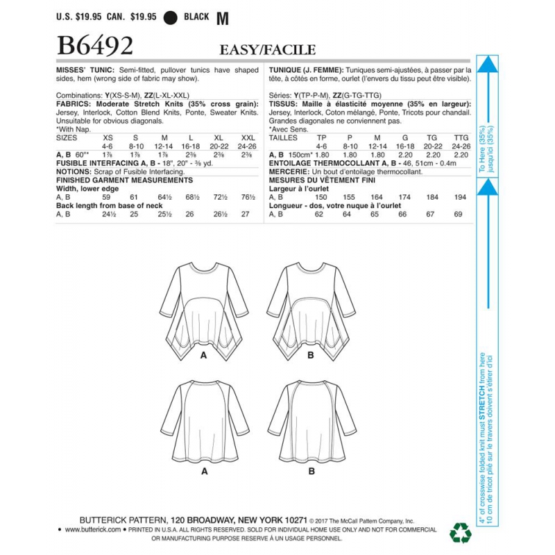 Wykrój Butterick B6330 Wykrój Butterick B6330