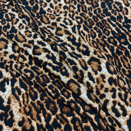 Tkanina wiskozowa chally - pantera brąz