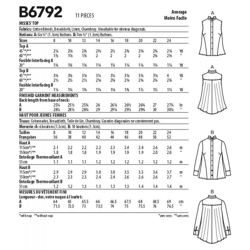 Wykrój Butterick B6792