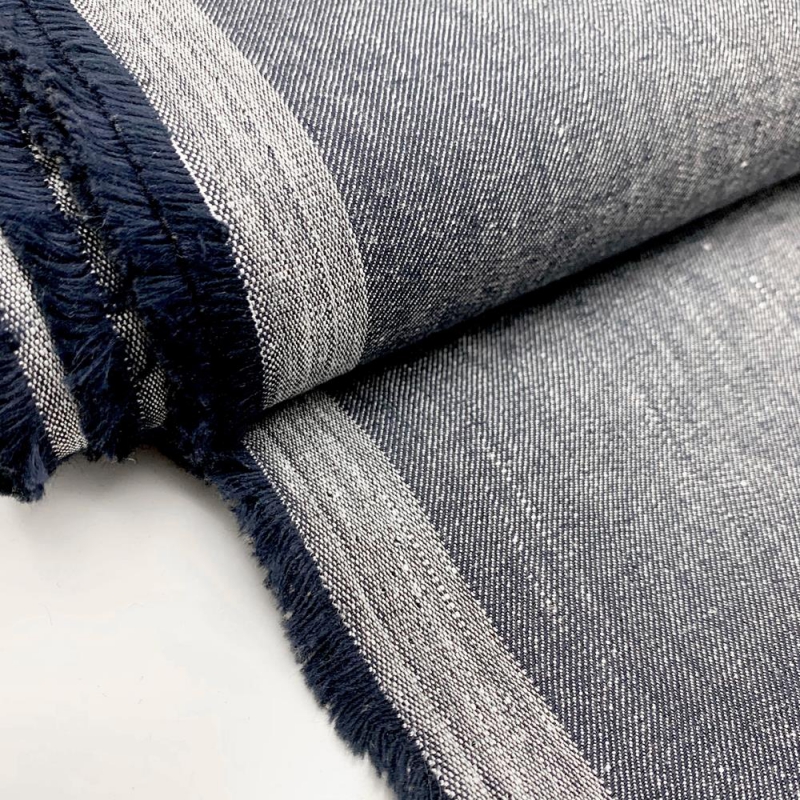 Włoska tkanina bawełniana z lnem - jeans
