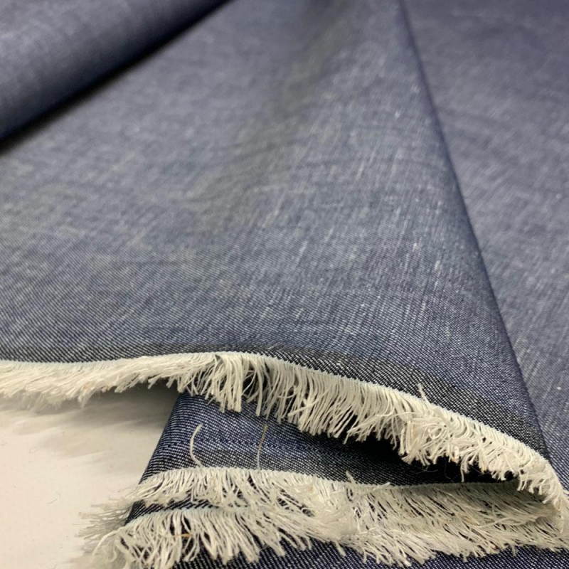 Włoska tkanina jedwab - bawełna - jeans