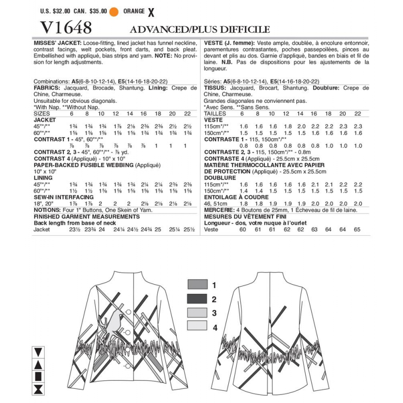 Wykrój Vogue Patterns V1648 / Julio Cesar