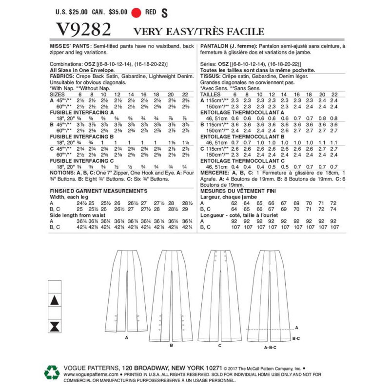 Wykrój Vogue Patterns V9282
