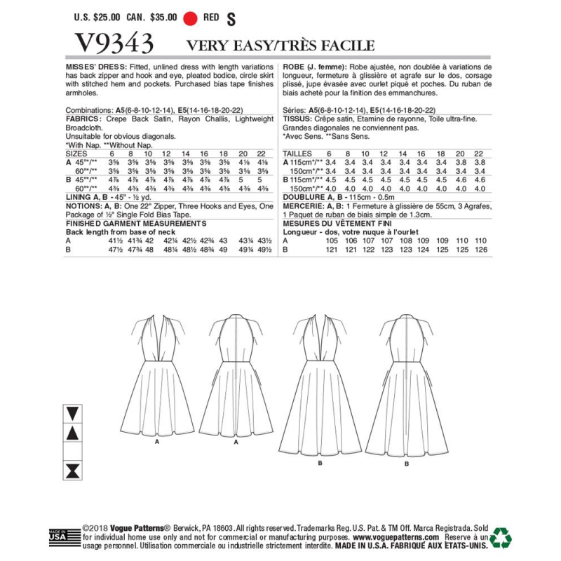 Wykrój Vogue Patterns V9343 / Very Easy Vogue