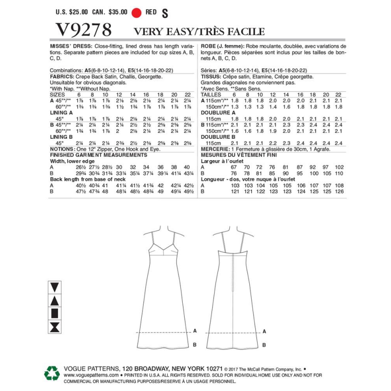 Wykrój Vogue Patterns V9278