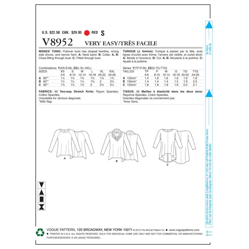 Wykrój Vogue Patterns V8952 / Very Easy Vogue