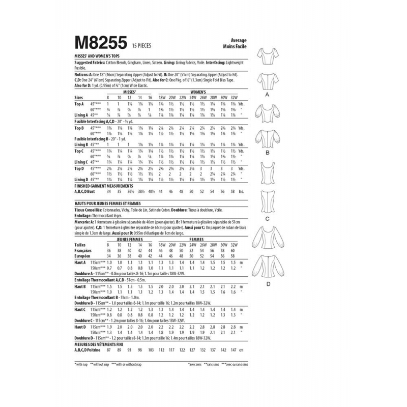 Wykrój McCall's M8255