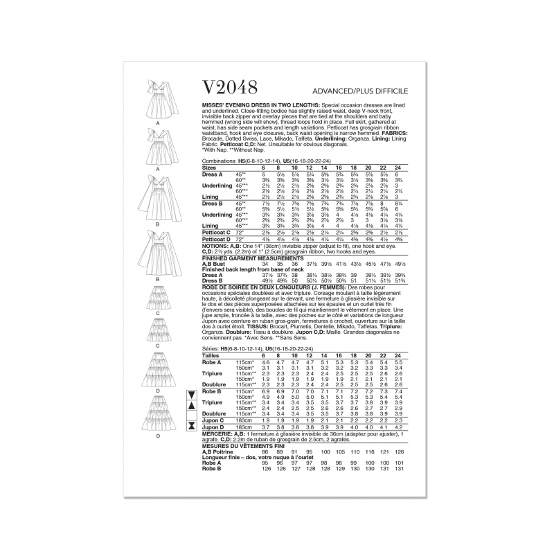 Wykrój Vogue Patterns  V2048