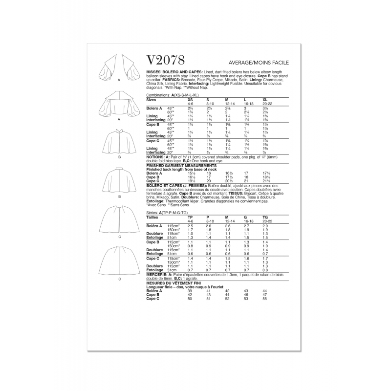 Wykrój Vogue Patterns V2078