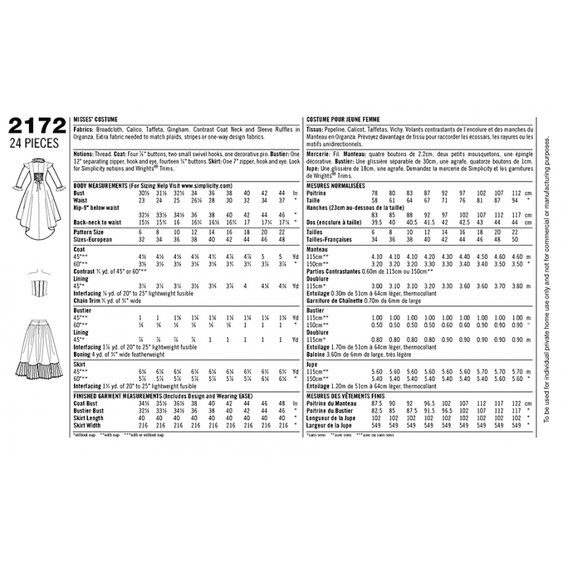Wykrój Simplicity 2172
