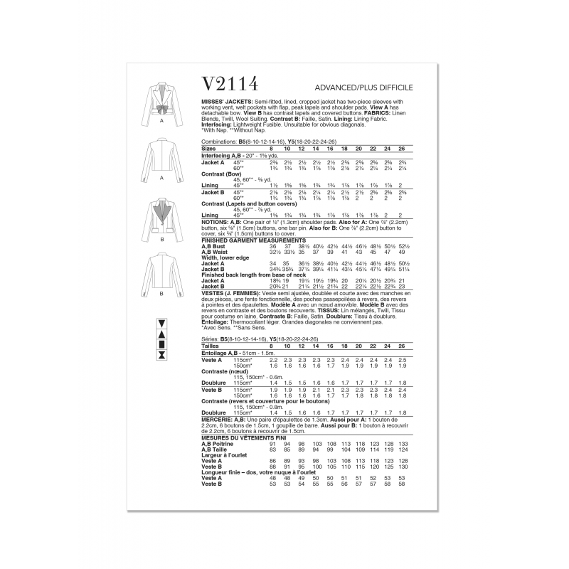 Wykrój Vogue Patterns V2114