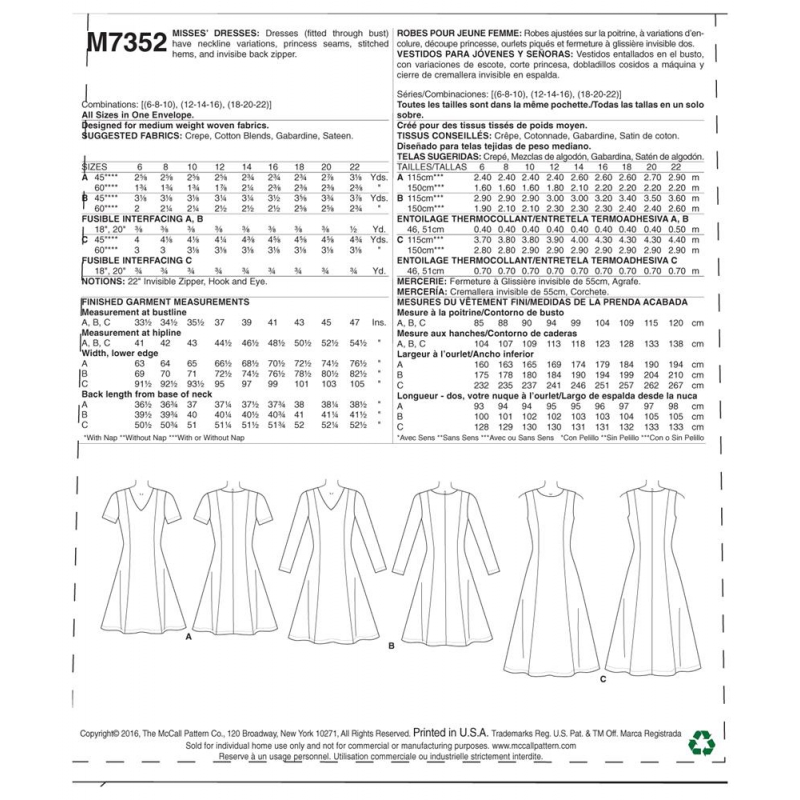 Wykrój McCall's M7352