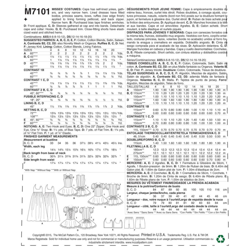 Wykrój McCall's M7101