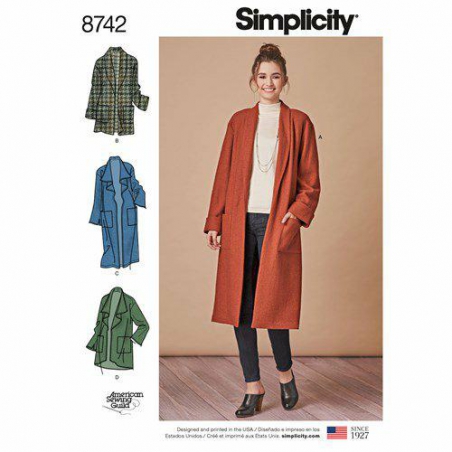 1simplicity coat cardigan pattern 8742 envelop