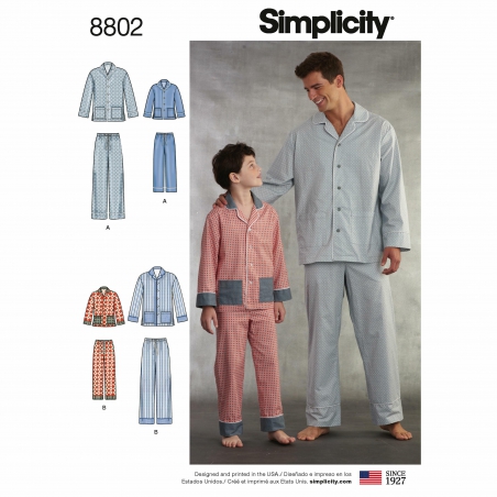 5 simplicity father son classic pajamas patter